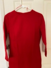 Mango Cardinal Red Dress with Front Slit in Cotton XS