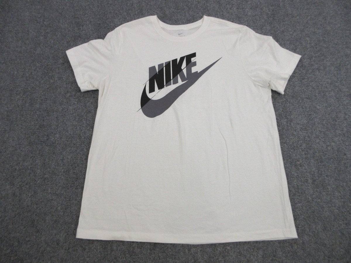 NIKE ワンポイント ベースボールシャツ ビッグシルエット 白 XL レア Nike Shirt Mens Adult Extra Large White Center Swoosh Logo