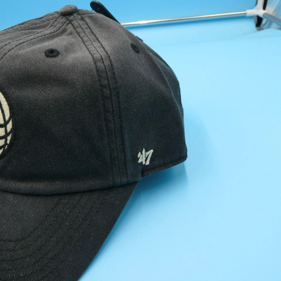 Brooklyn Nets Hat Mens Strap '47 Brand Black Faded Cap Basketball NBA Team New - Image 4 of 4