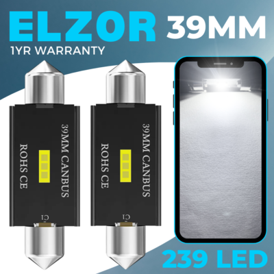 2PC 6 SMD LED 39mm 239 272 CANBUS NO ERROR PURE WHITE NUMBER PLATE LIGHT BULB