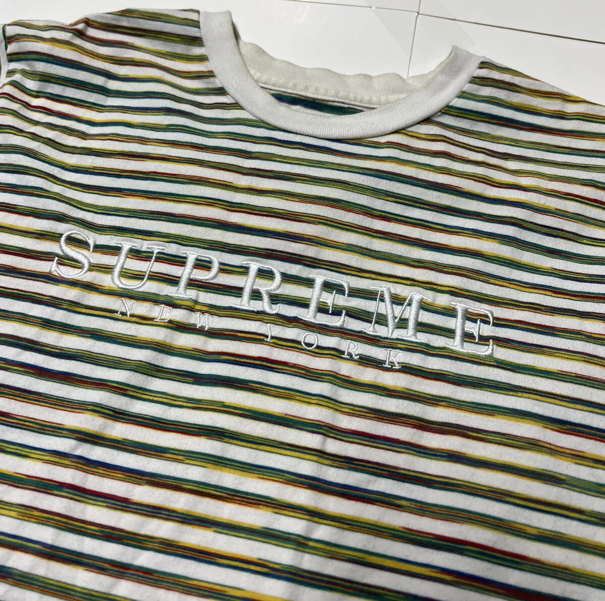 supreme Rainbow Stripe Tee XL