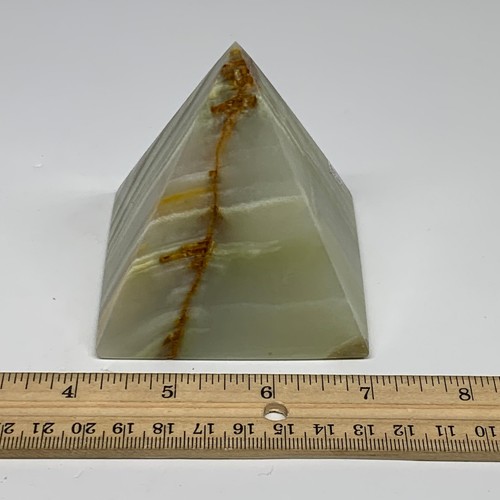 0.92 lbs, 3"x2.9"x2.9", Green Onyx Pyramid Gemstone Crystal, B32454 - Picture 12 of 14