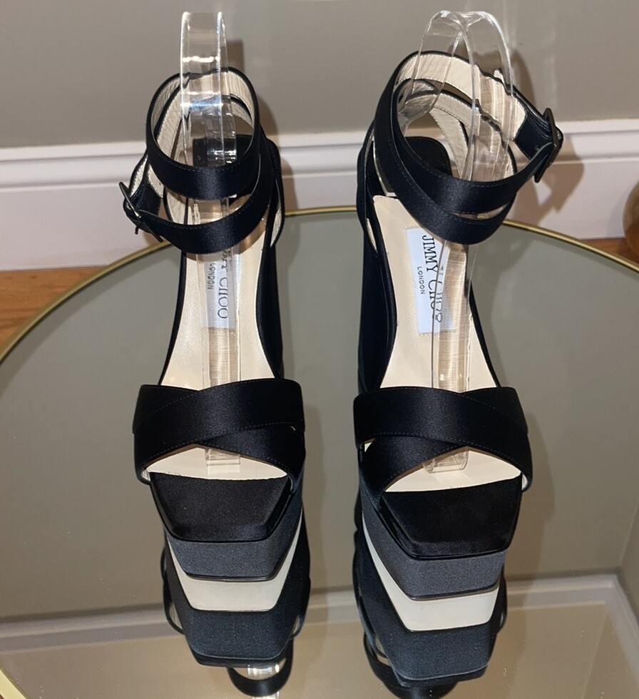 人気ブラック★Jimmy Choo GAIA 140 アンクルラップ サンダル 人気ブラック☆Jimmy Choo GAIA 140 アンクルラップ サンダル