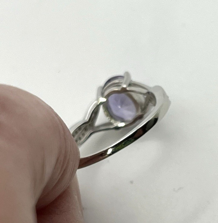 BIG PURPLE TOPAZ RING 925 Solid Sterling Silver s… - image 5