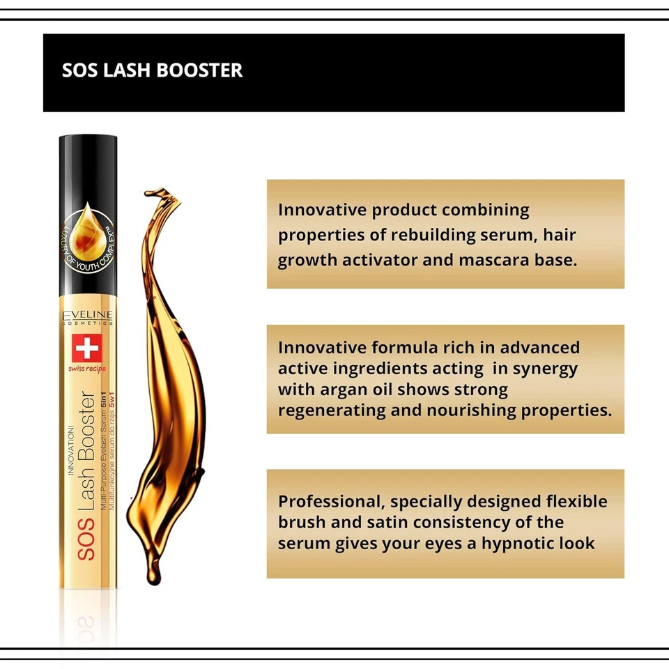 Eveline Cosmetics SOS Wimpern Serum Für Wimpernverlängerung | 10 ML | Verdickt  - Bild 3 von 4