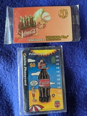 Collectors Item Coca Cola Walgreens Telstra Phone Cards Unused 1997 New, Zero $.