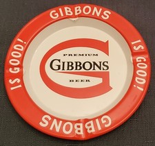 Vassoio cenere in latta pubblicitario vintage Gibbon's è buono!; Autentico!, Originale!, NOS!!