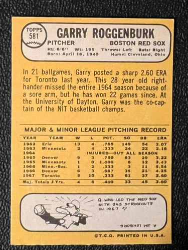 1968 Topps Baseball Singles - 458 to 598 - High Numbers - Pick Your Card - - 第 385/499 張圖片