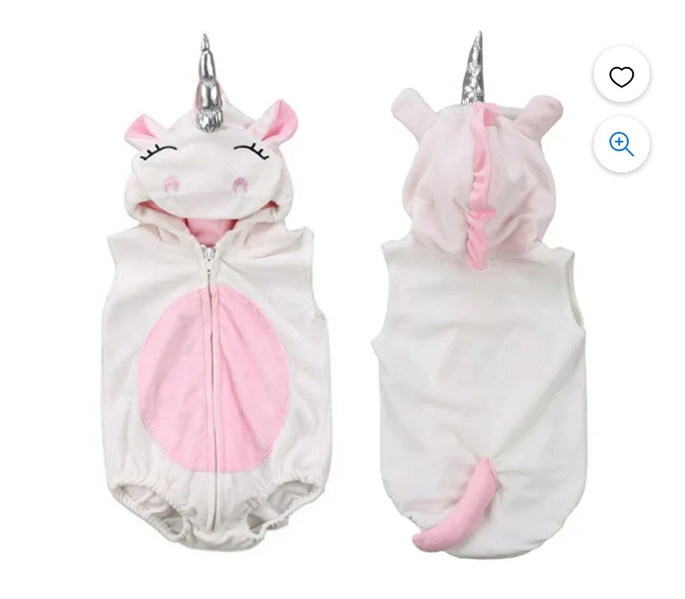 Disfraz Carter's Unicornio Bebé Niña Halloween/Vestir Talla 6-9 Meses Con Capucha Foto 4 de 4