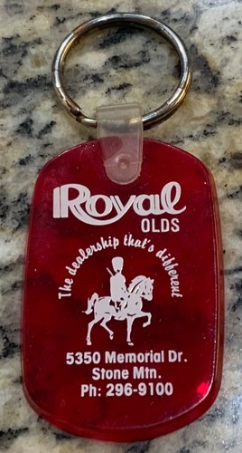 Royal Olds Oldsmobile Dealership Stone Mountain, Georgia Vintage Rubber Keychain