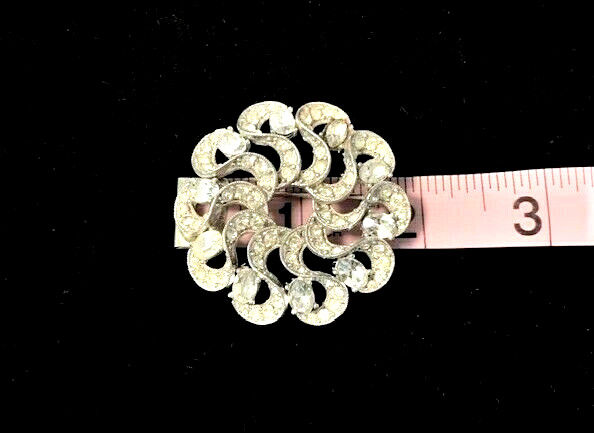 Vintage Signed BOGOFF Clear Rhinestone Silver Ton… - image 8