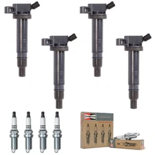 4x Ignition Coil & 4x Champion Spark Plug Set for 2005-2018 Toyota Tacoma UF495