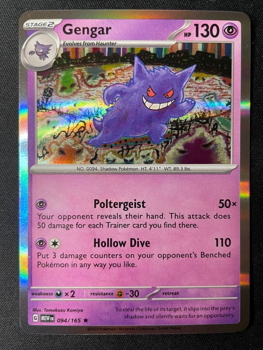 Carta Pokémon - Gengar 94/165 - 151 - Copag Escala Miniaturas by