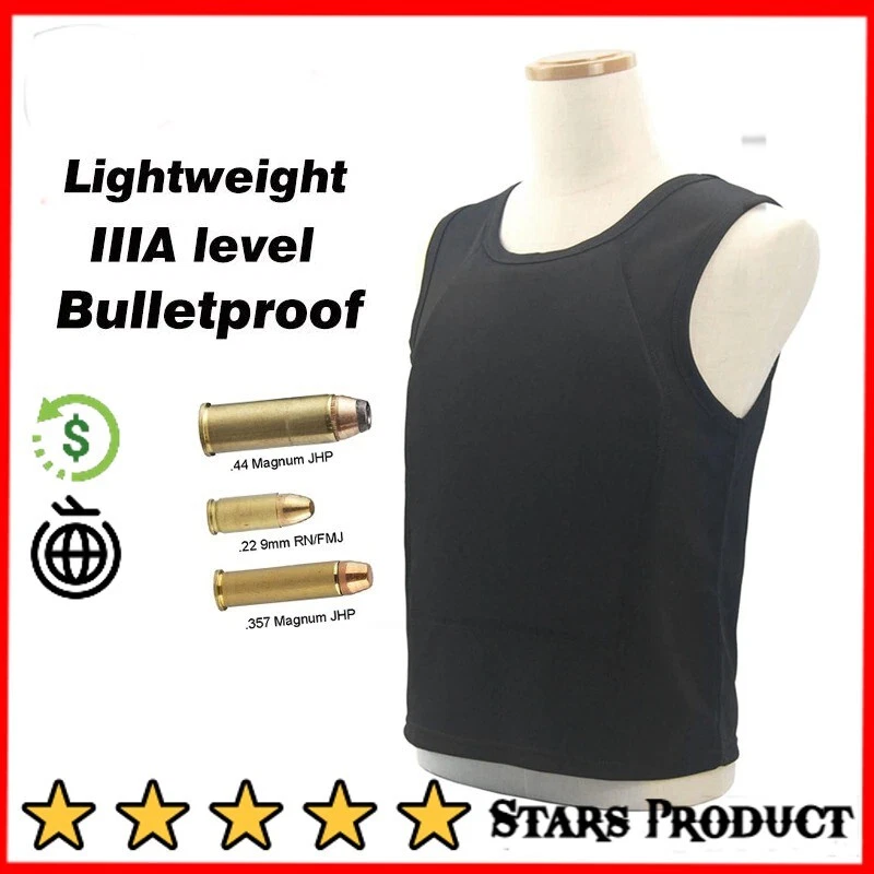 Compass Armor Ultra Thin Concealable T-Shirt Bulletproof Vest, S / Black