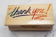 Thank You Scribble All Night Media Wood Mounted Rubber Stamp 286G