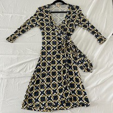 Banana Republic A Line Dress Women Small Black Patterned