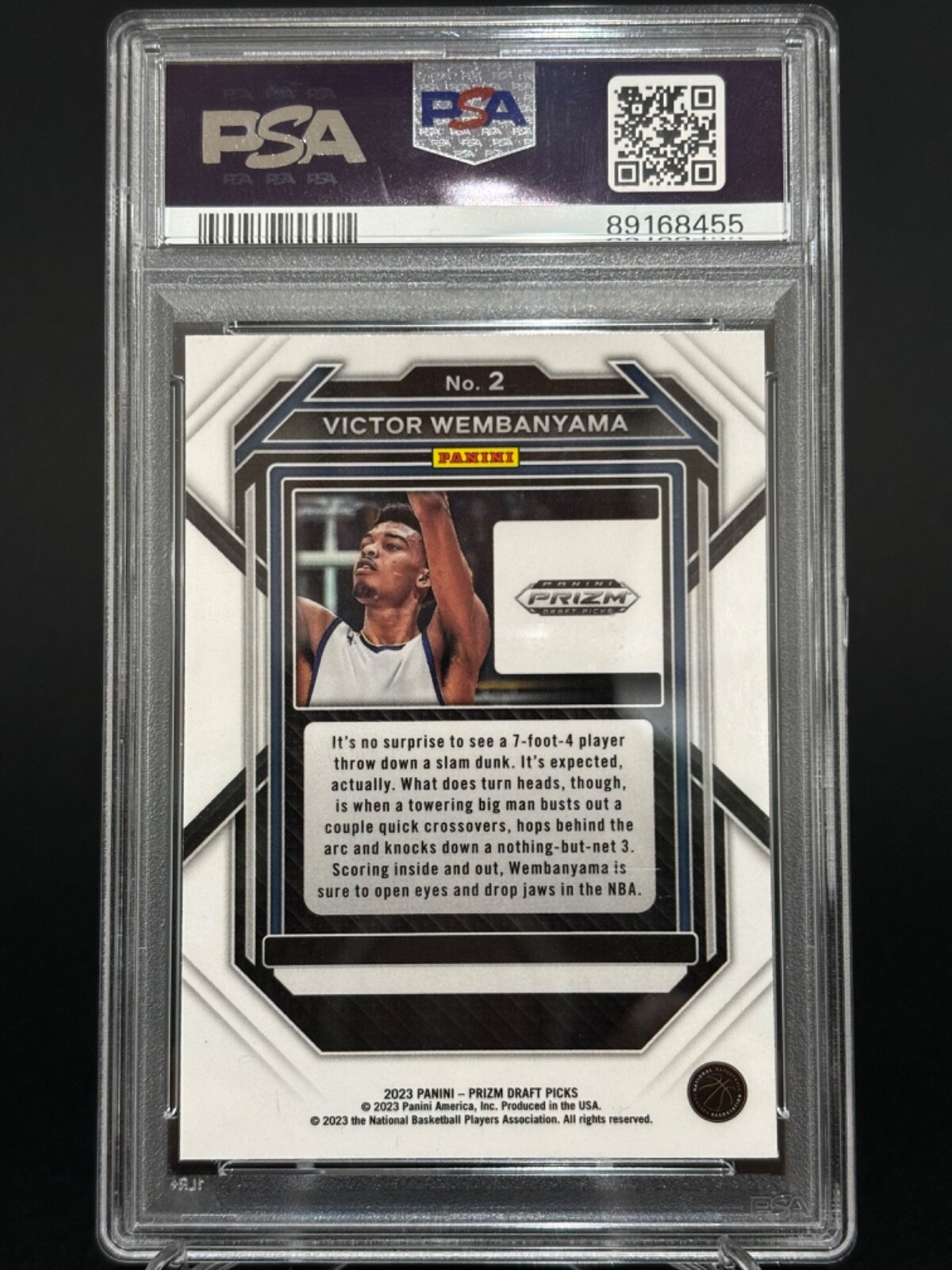 2023 prizm draft picks basketball Victor Wembanyama base card 2 PSA 10