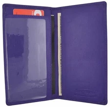 Genuine Leather PLAIN Checkbook Cover Purple NEW!!!