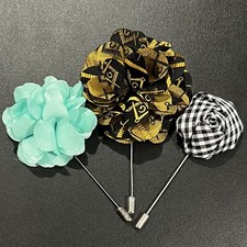 3 Pieces Lapel Pin Set Men Suit Fabric Brooches