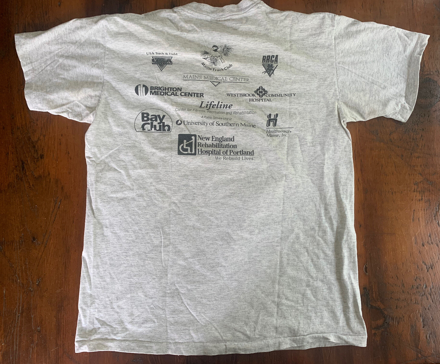 Vintage 1993 Maine Half Marathon T Shirt 90s White Heather Sz Large Made in USA