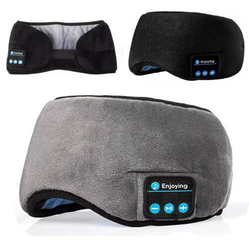 New Bluetooth Sleeping Eye Mask Wireless Headphone Sleep Travel Music Eye Cover - Photo 1/24