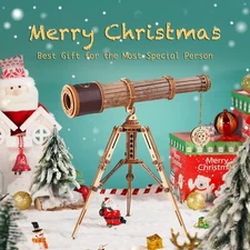 ROKR Monocular Telescope 3D Puzzles Adult Wooden Building Jigsaw Model Xmas Gift