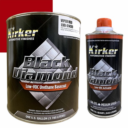 1 Gal Kirker Black Diamond Base Coat Car Paint Viper Red LVB51439 w
