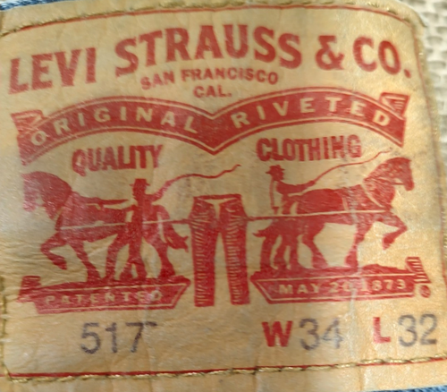 Pantalones de mezclilla Levis Jeans para hombre 34x32 azul 517 corte bota ropa de trabajo descolorida lavados - Imagen 5 de 10