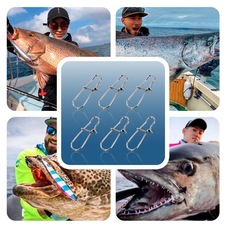 100 Pack Fishing Duo Lock Snap Fishing Snaps and Clips Freshwater