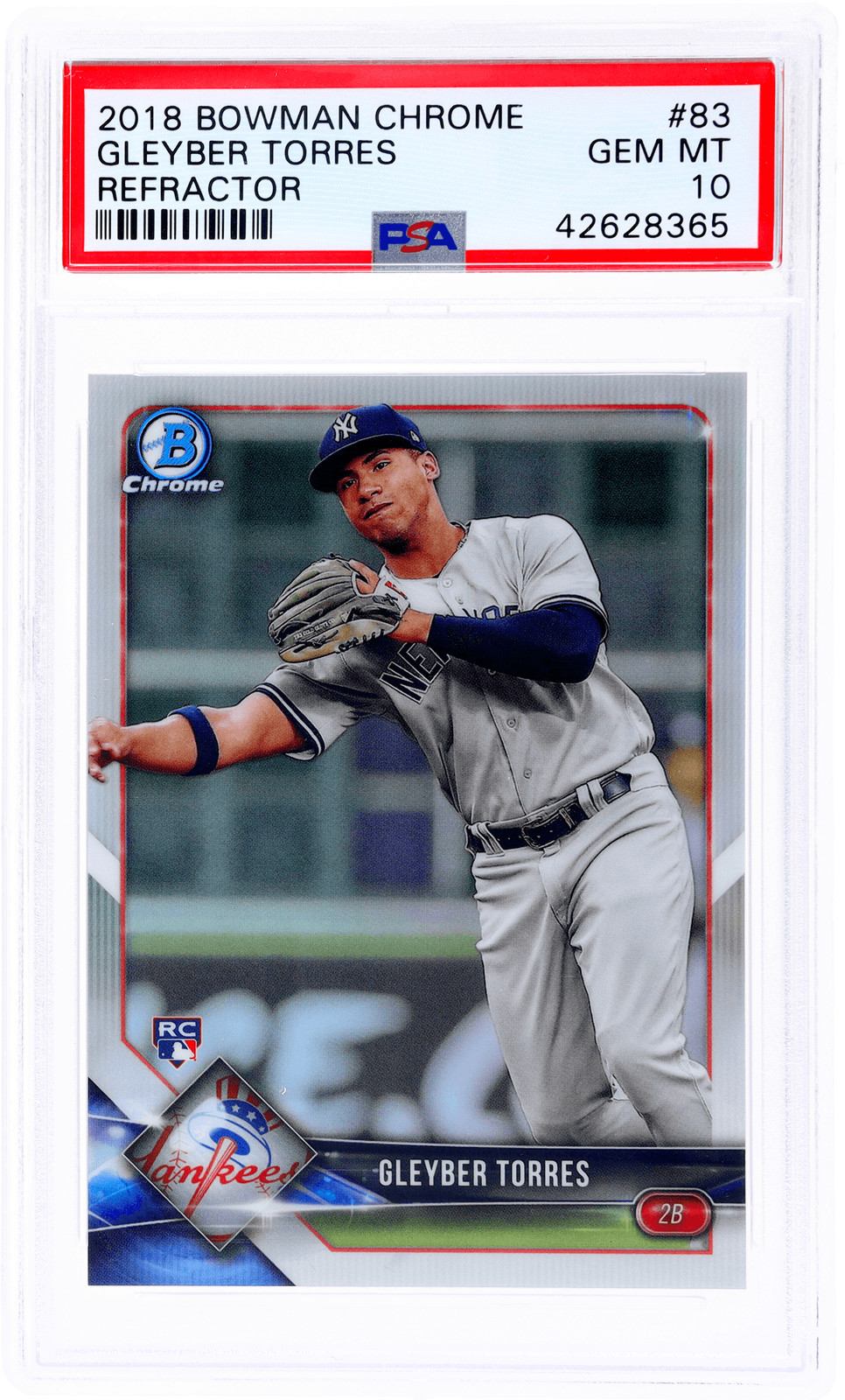 2018 Bowman Chrome Gleyber Torres Refractor #83 /499 PSA 10 Rookie RC