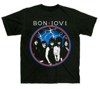 BON JOVI cd lgo Vintage CLASSIC GROUP CIRCLE PHOTO Official SHIRT LRG new