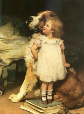 Oil Painting repro Barber Charles Burton - I Am Higher!