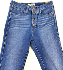 Madewell 10" High-Rise Skinny Jeans Button Fly Raw Hems Stretch New Women's 29