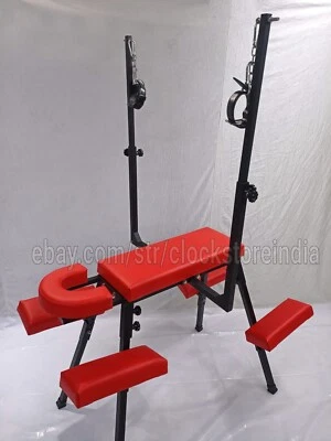 Banc de fessée banc portable banc de flagellation BDSM couleur rouge avec app... - Photo 1/4
