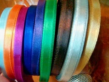vintage satin rayon 1/4" ribbon 3yds made in Japan assorted