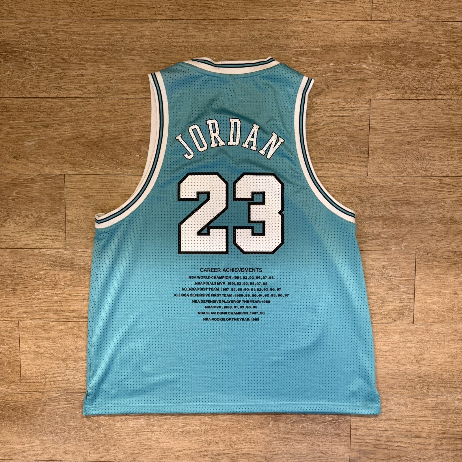 Nike Michael Jordan Mens Career Achievements Jersey Size XTeal thumbnail 3