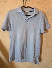 Camisa Polo Carolina Herrera Para Hombre L Azul CH Manga Corta Preppy Adulto Calce Ajustado