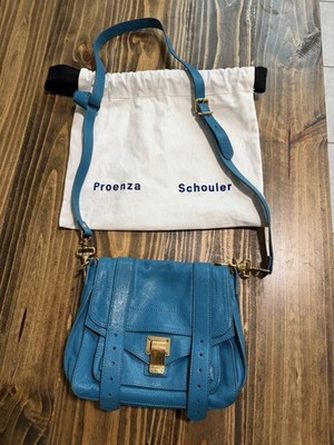 Proenza Schouler PS1 Mini Crossbody Bag Teal Blue Leather | eBay