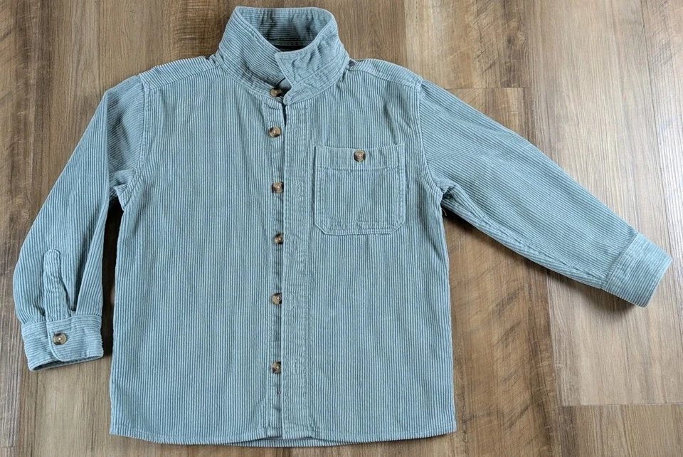 Chaqueta de pana de manga larga Wonder Nation verde medio talla 8M para niños Foto 4 de 4