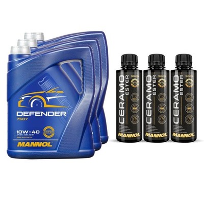 15L MANNOL Motoröl DEFENDER 10W-40 Inkl. 3x Additive Ceramo Ester 9829