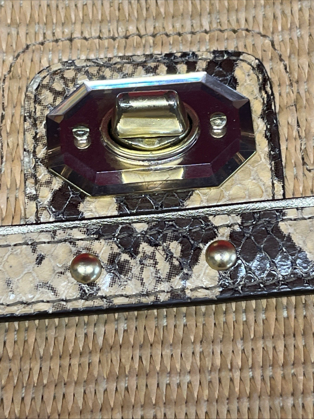 COACH NATALIE STRAW CLUTCH w/ PYTHON EMBOSSED LEA… - image 3