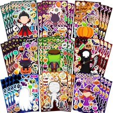 36 Sheets Halloween Stickers for Kids, Make Your Own Halloween Stickers, Hall...