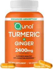 Qunol Turmeric Curcumin 2400mg w/ Black Pepper  Ginger  105 Ct
