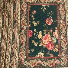 VTG VERA BRADLEY Retired Greenbriar Floral Paisley Placemats 4PC Set, Quilted