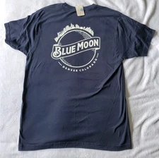 NEW BLUE MOON DENVER COLORADO BREWING T SHIRT MEN'S LARGE NWT SLIM FIT