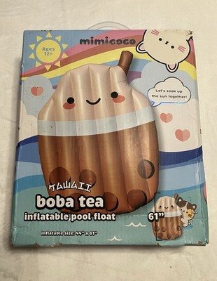 Mimicoco Kawaii boba tea inflatable pool float 61'' x 44'' w/ repair kit , New