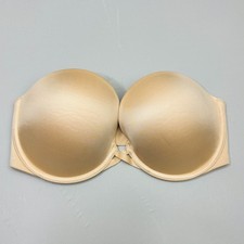 Wacoal Push Up Strapless Bra 32DD Tan Satin Padded Plunge Underwire 854220