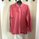 New ListingPolo Ralph Lauren Mens Shirt Medium Button Up Pony Logo Rugby Red Cotton 17086