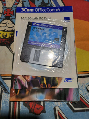 Vtg 3Com Office Connect 10/100 Lan PC Card Guide Installation Floppy Disk CD NOS
