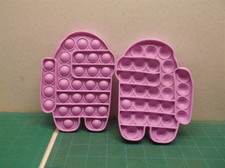 lot of 2 purple Among Us 7 Inch Pop it Fidget Toy